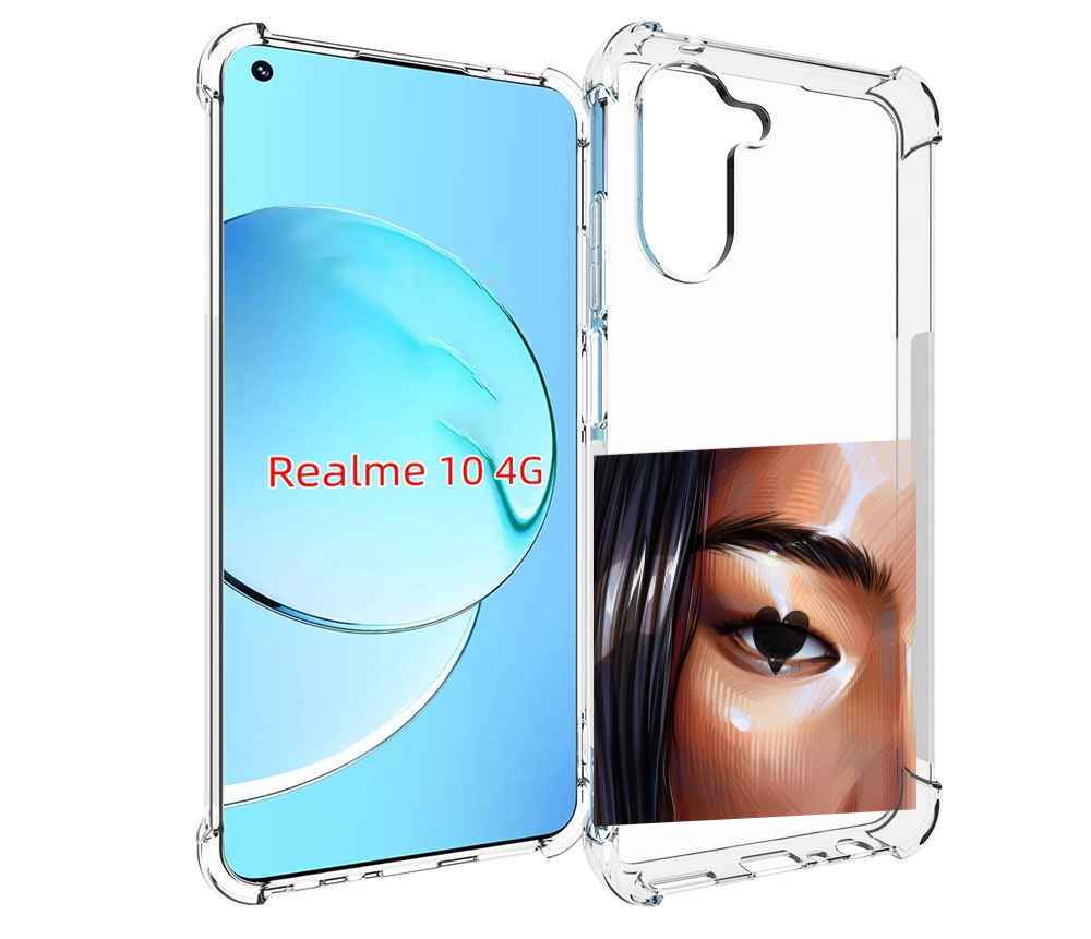 

Чехол MyPads зрачок-сердце женский для Realme 10, Прозрачный, Tocco