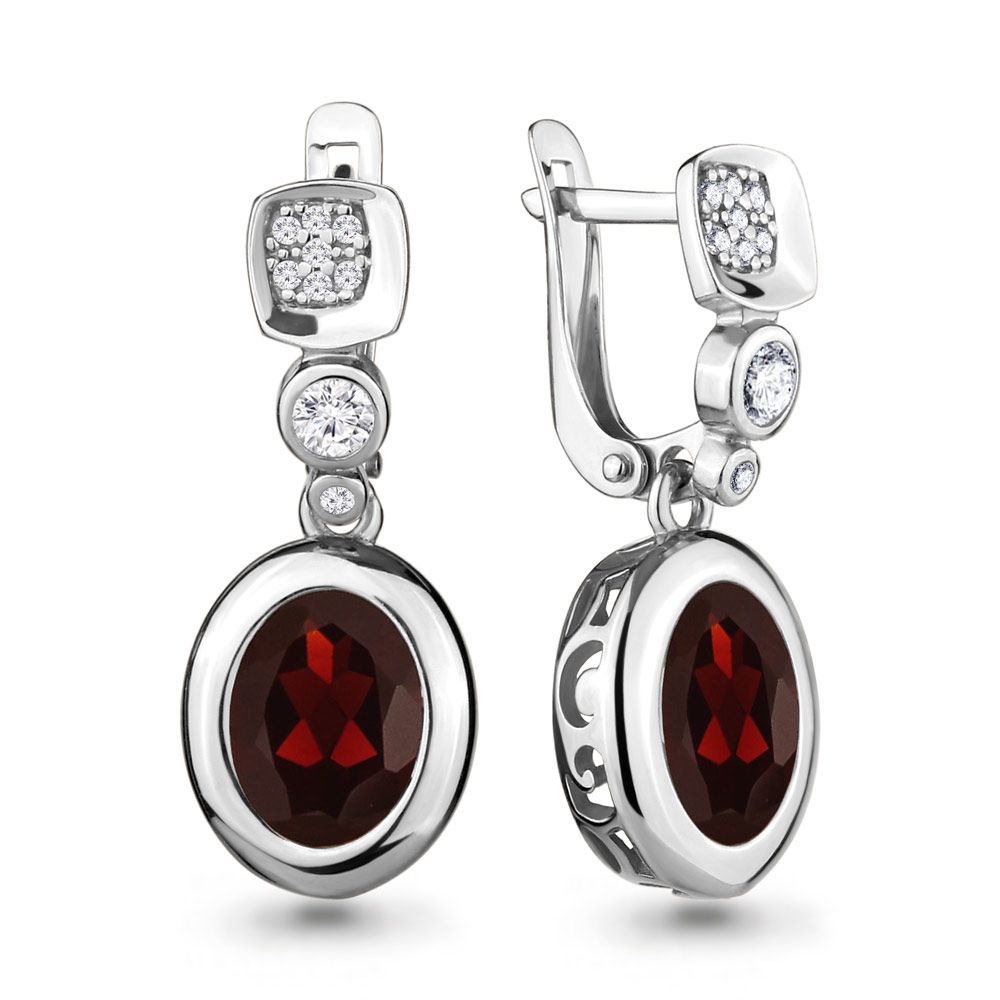 

Серьги из серебра с гранатом Aquamarine 4702785А_925_р, 4702785А_925_р
