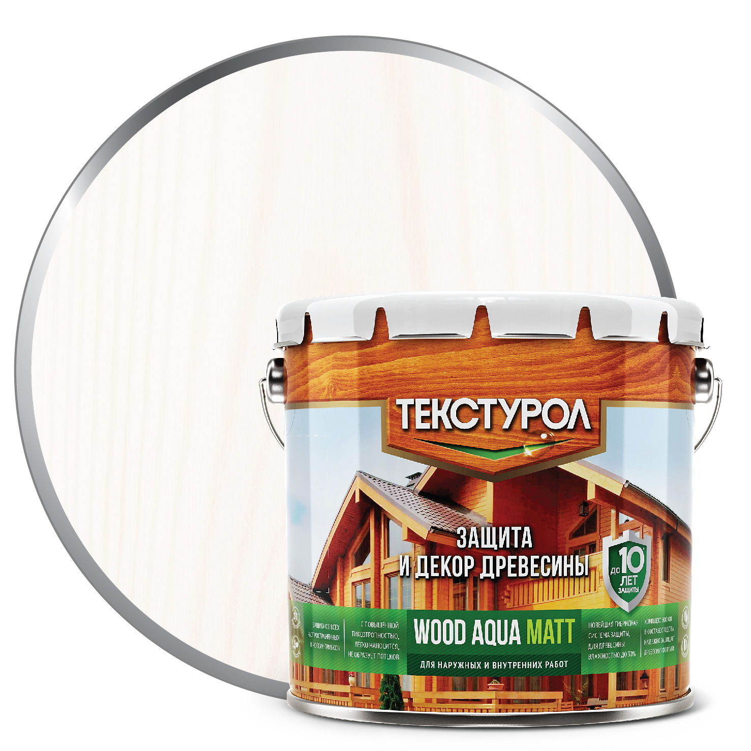 

Текстурол WOOD AQUA MATT деревозащитное средство на вод. основе Белый 2,5л