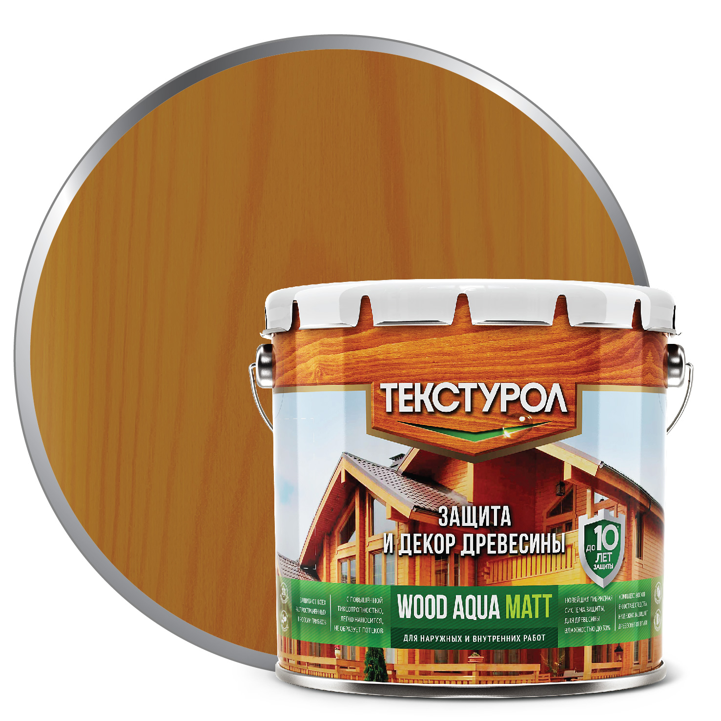 

Текстурол WOOD AQUA MATT деревозащитное средство на вод. основе Тик 2,5л, Коричневый