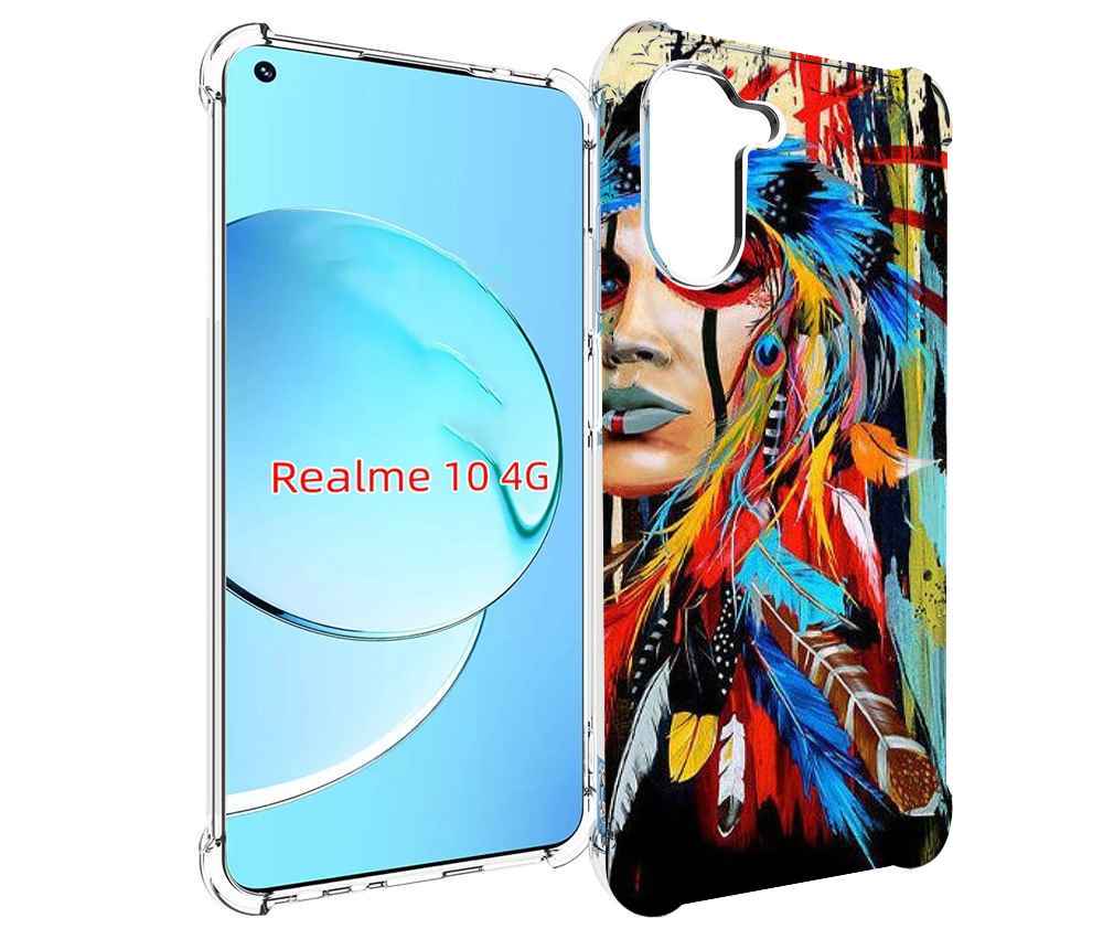 

Чехол MyPads индеец расписной для Realme 10, Прозрачный, Tocco
