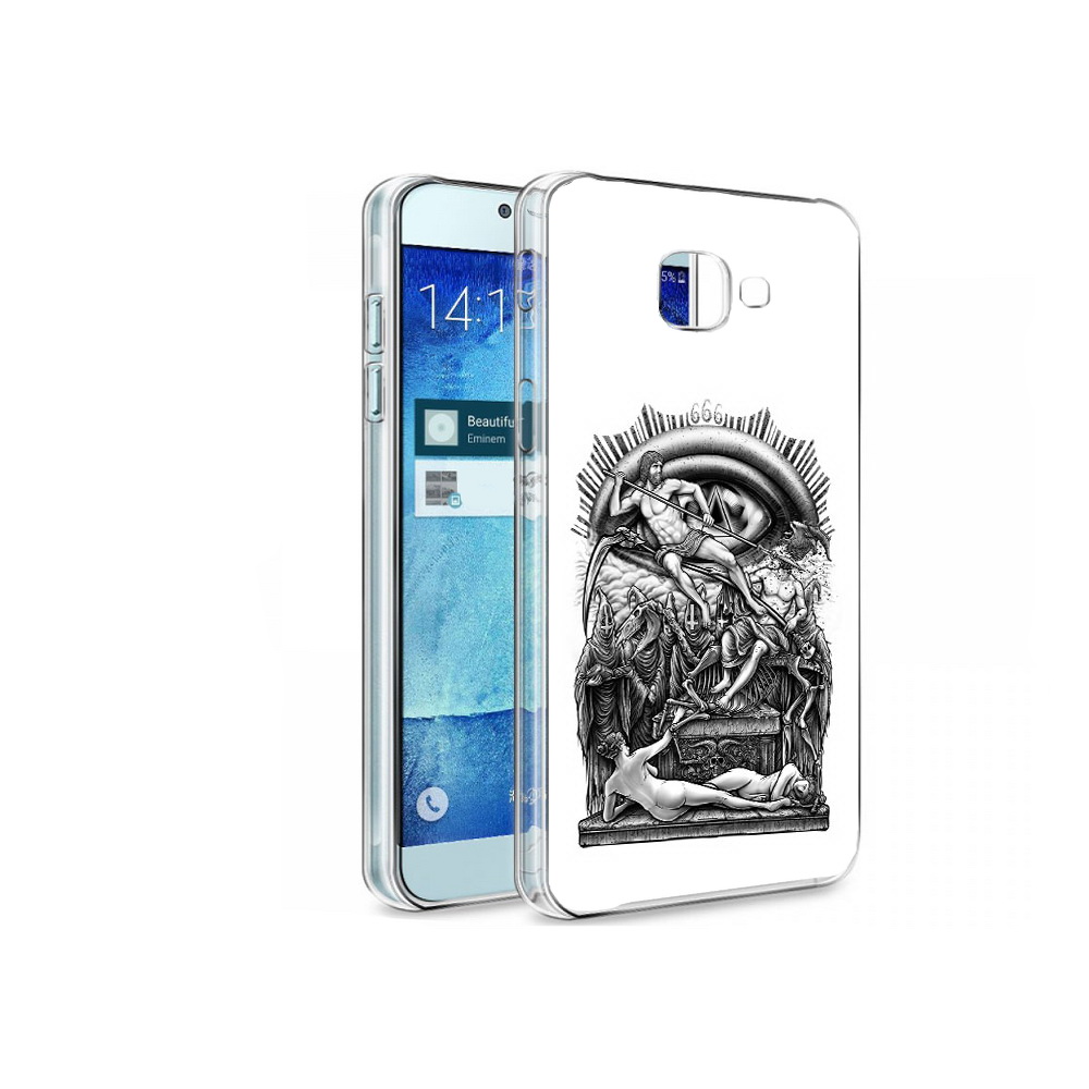 

Чехол MyPads Tocco для Samsung Galaxy A8 оракул черно белый, Tocco