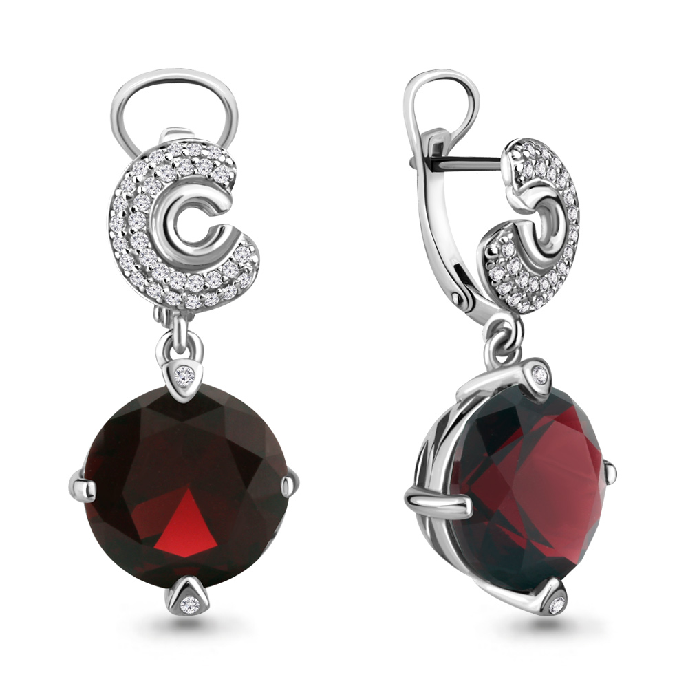 

Серьги из серебра с гранатом Aquamarine 4702985А_925_р, 4702985А_925_р