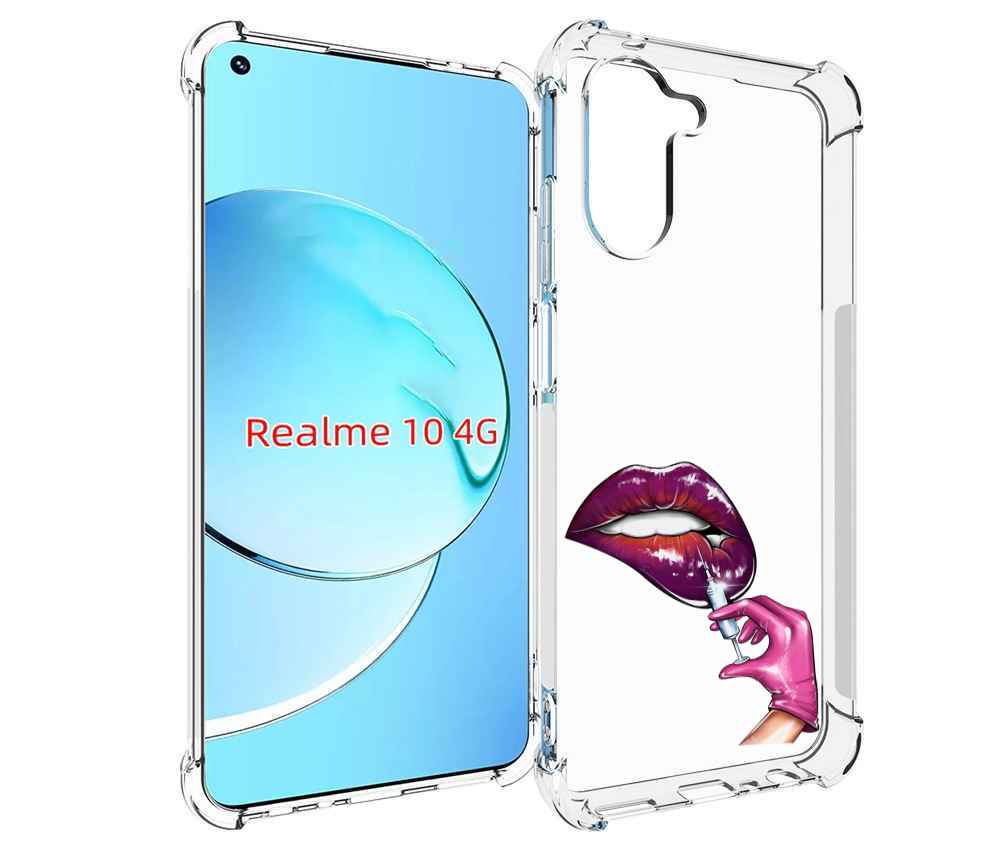 

Чехол MyPads качаем-губы для Realme 10, Прозрачный, Tocco