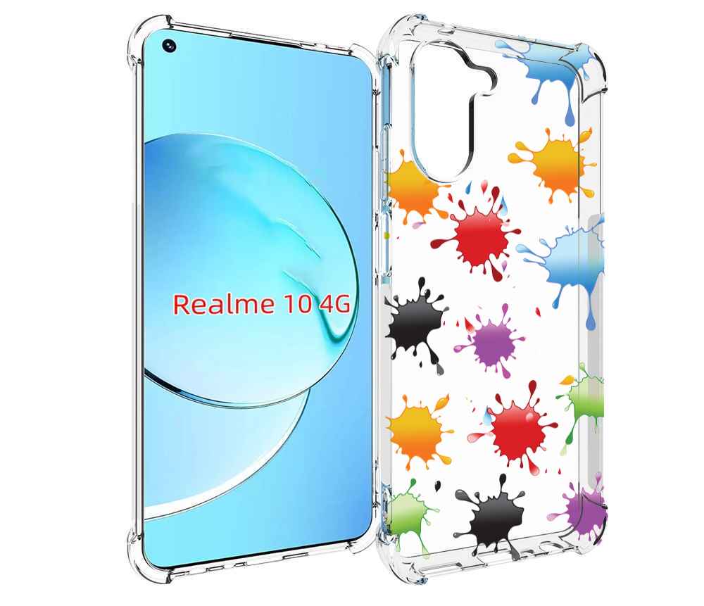 

Чехол MyPads кляксы для Realme 10, Прозрачный, Tocco
