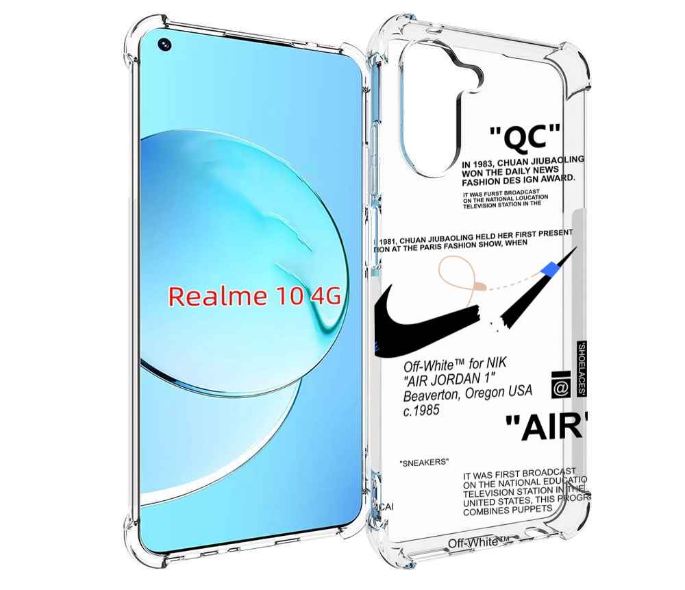 

Чехол MyPads коллаборация-найк для Realme 10, Прозрачный, Tocco