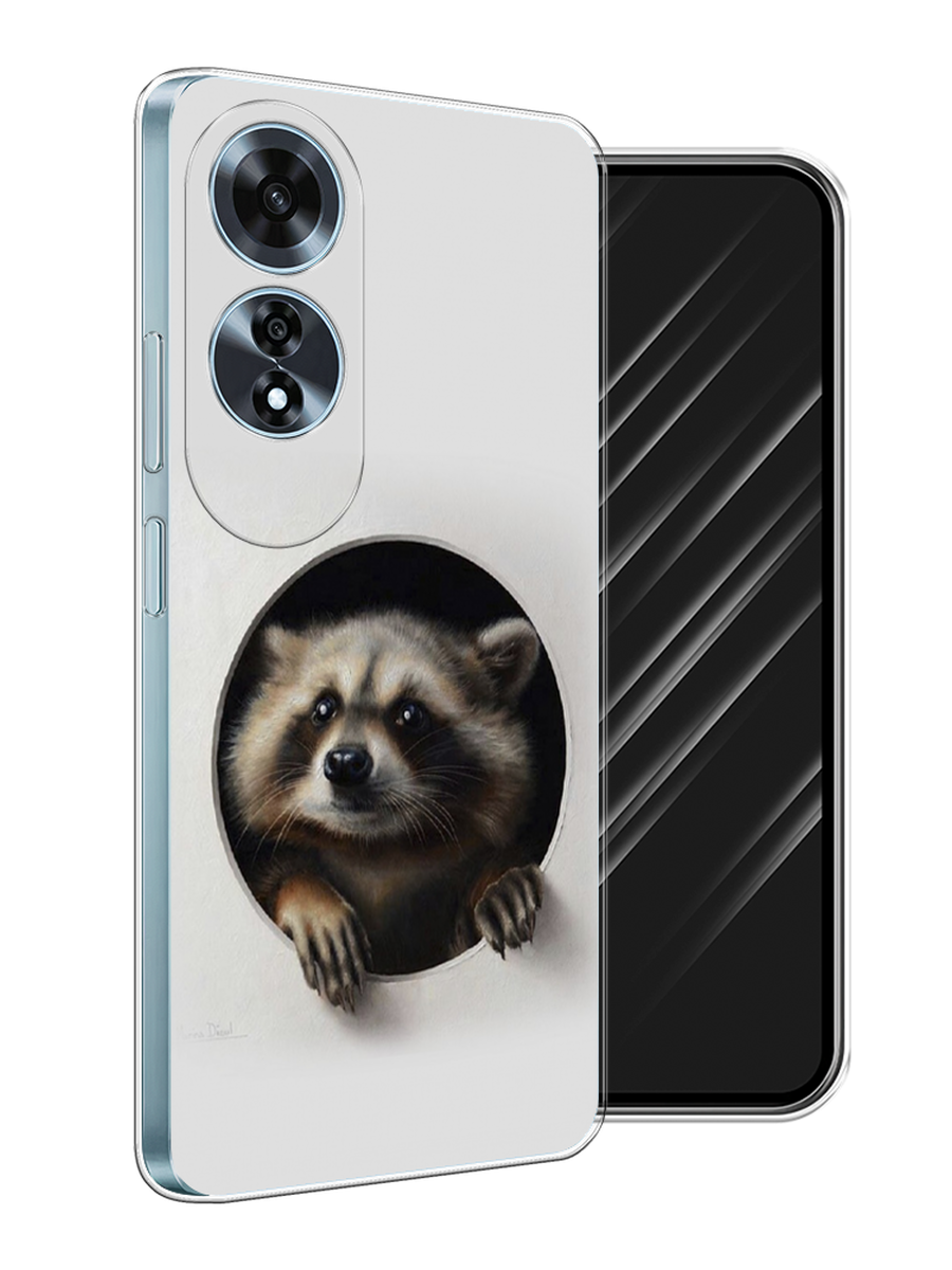 

Чехол Awog на Oppo A60 "Любопытный енот", Коричневый;черный;белый, 2516950-1