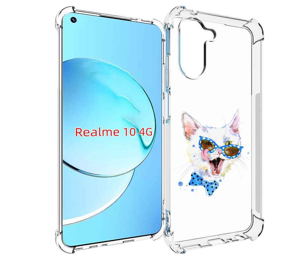 

Чехол MyPads белый кот для Realme 10, Прозрачный, Tocco