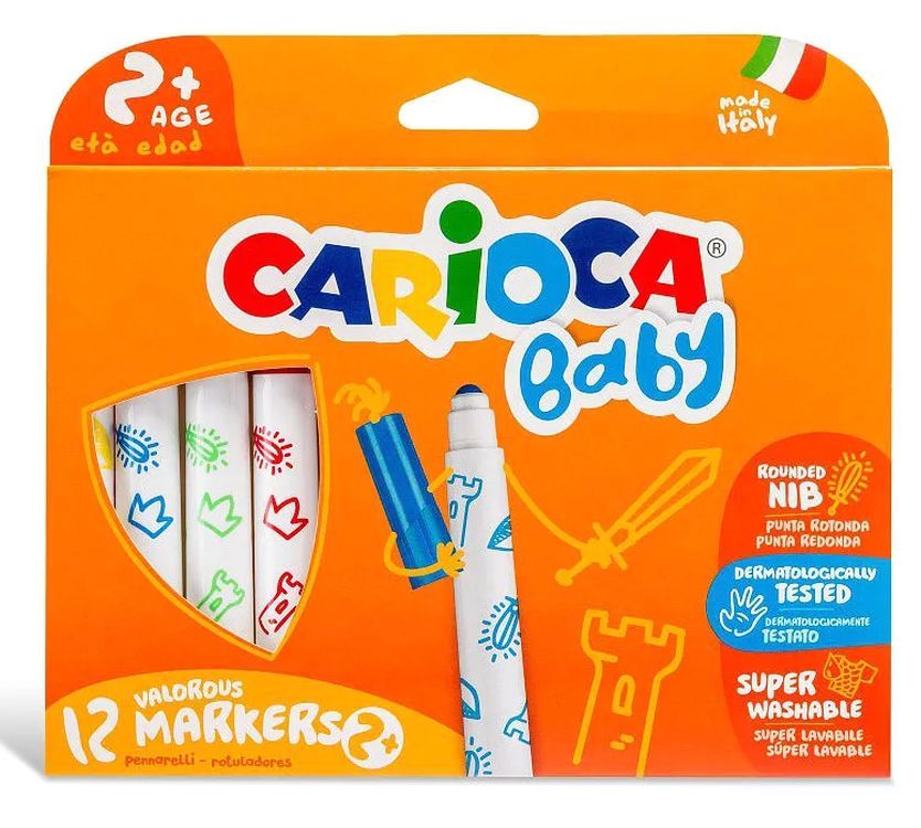 

Фломастеры Carioca утолщенные Baby 2+, 12 цв, Разноцветный