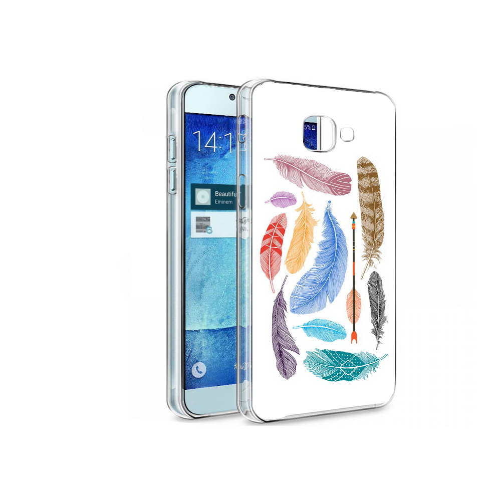 

Чехол MyPads Tocco для Samsung Galaxy A8 разноцветные перья, Tocco