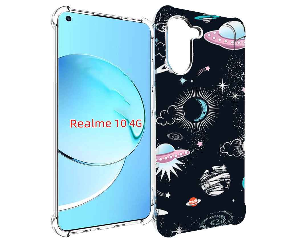

Чехол MyPads космос-мини-картинки для Realme 10, Прозрачный, Tocco