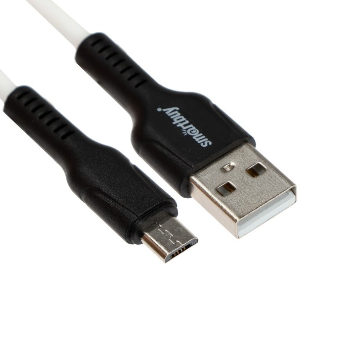 

Кабель Smartbuy S21, microUSB - USB, 2.4 А, 1 м, зарядка + передача данных, белый