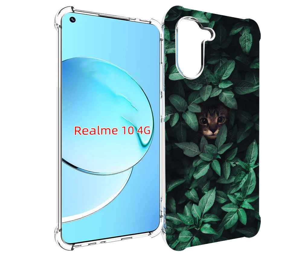 

Чехол MyPads котенок в листьях для Realme 10, Прозрачный, Tocco