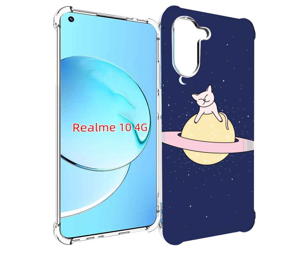

Чехол MyPads котик на планете для Realme 10, Прозрачный, Tocco