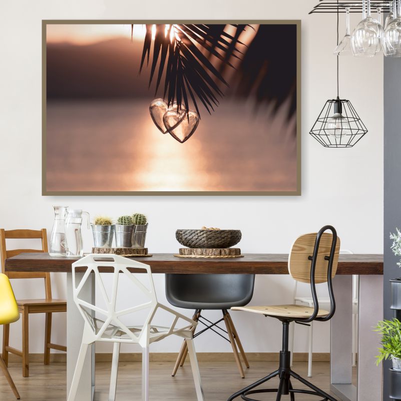 

Постер на холсте ПолиЦентр Два Сердца На Закате У Моря 50х40 см, ДваСердцаНаЗакатеУМоря