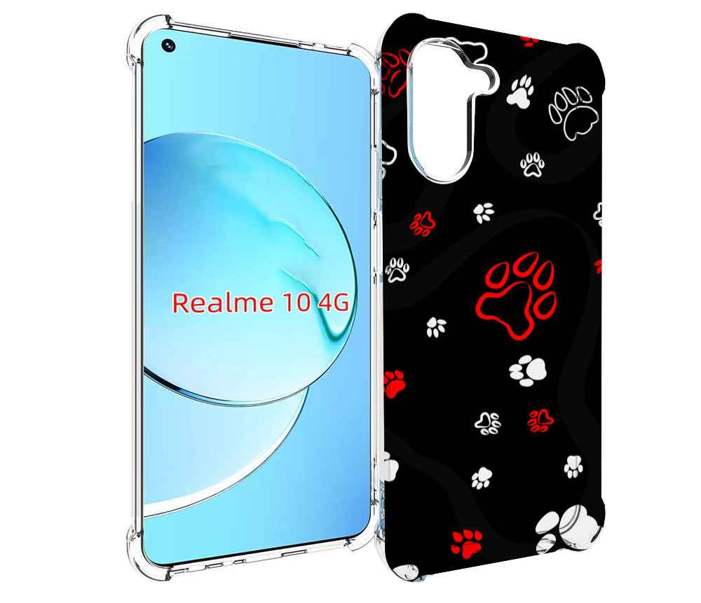 

Чехол MyPads кошачьи-лапки для Realme 10, Прозрачный, Tocco