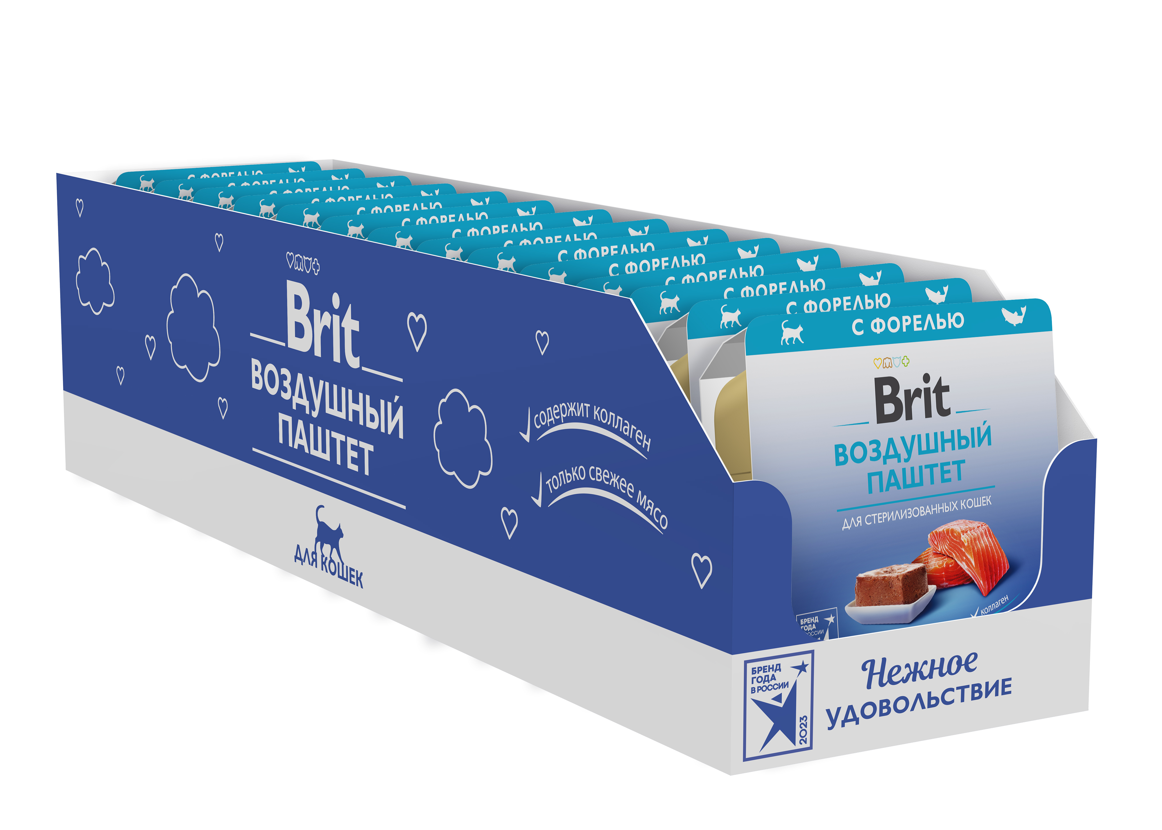 

Консервы для кошек Brit, воздушный паштет, для стерилизованных, форель, 14 шт по 100 г