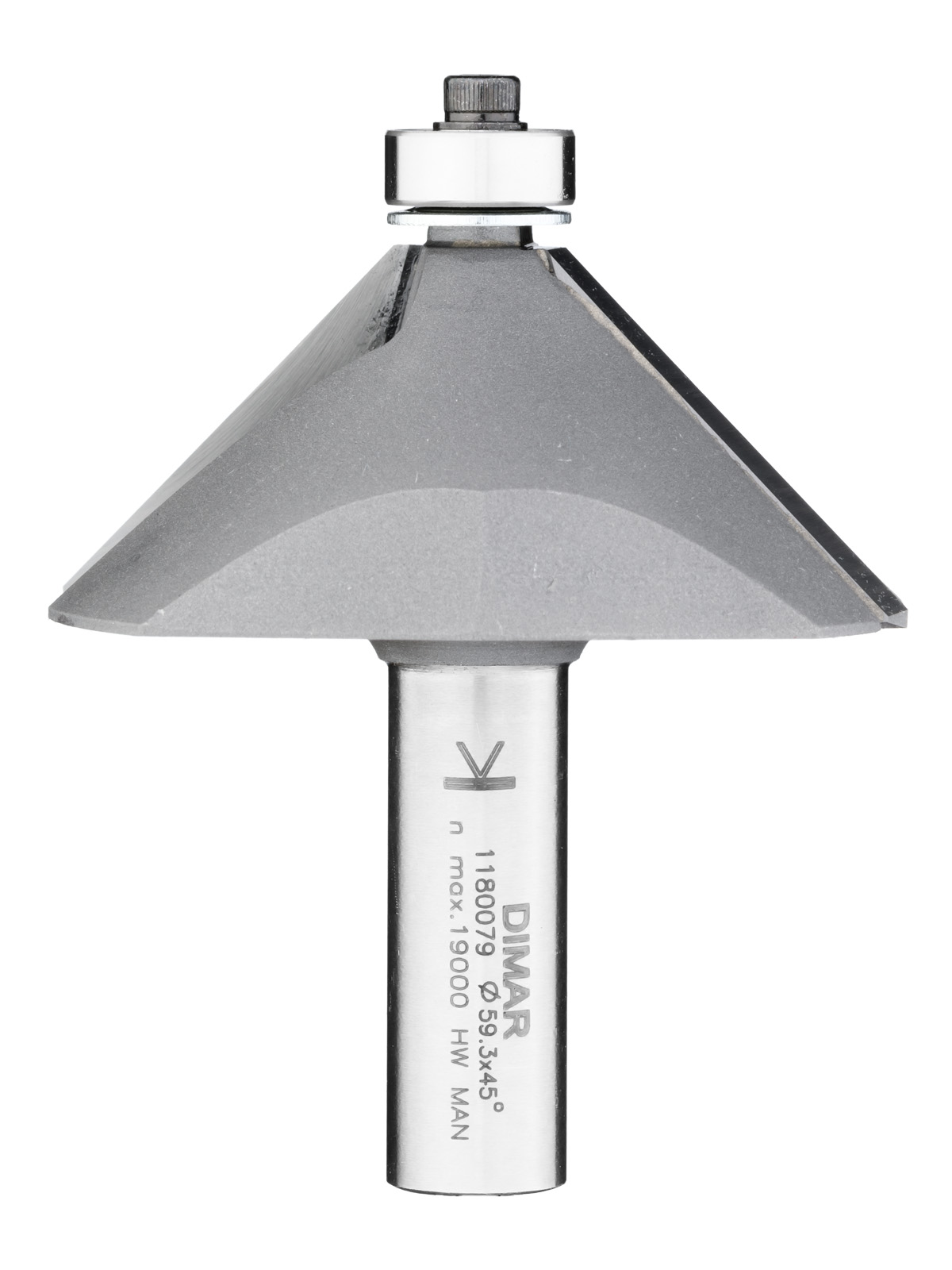 

Фреза DIMAR 1180079 фаска угловая 45 D60,5x25,4 L74 подшипник, хвостовик 12S,1 180 079, 1180079