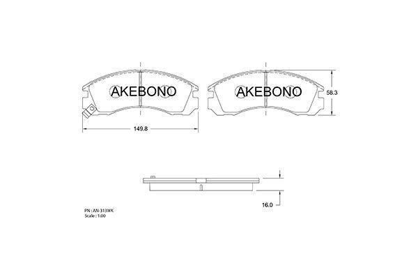

Тормозные колодки Akebono дисковые AN313WK