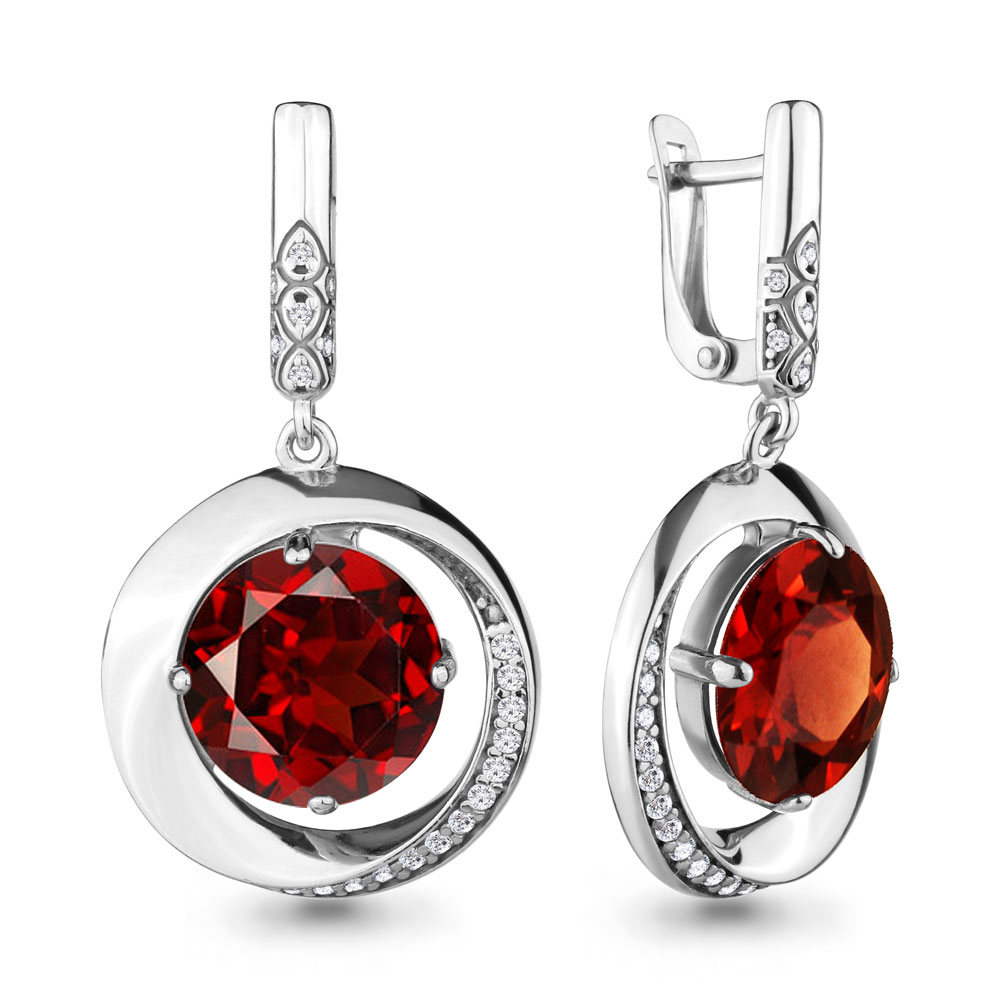 

Серьги из серебра с гранатом Aquamarine 4703085А_925_р, 4703085А_925_р