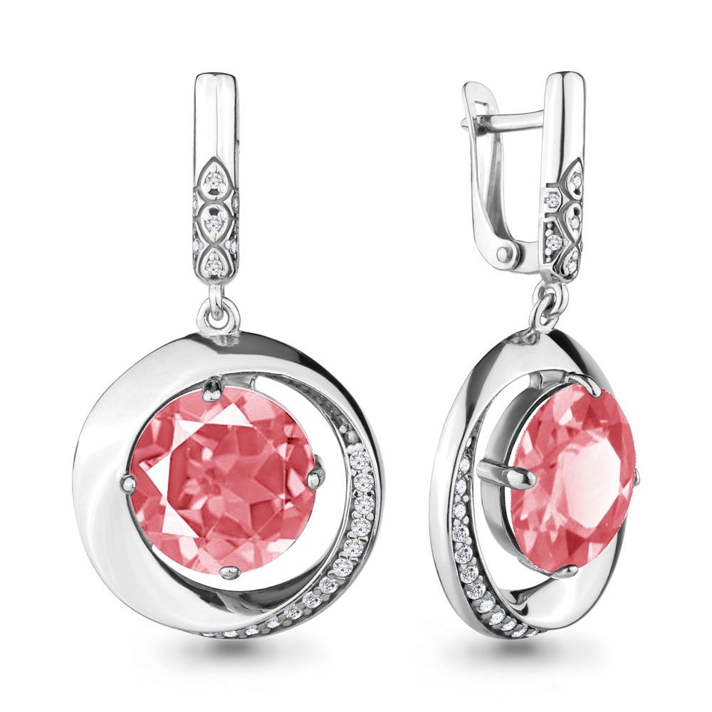 

Серьги из серебра с фианитом Aquamarine 4703090А_925_р, 4703090А_925_р
