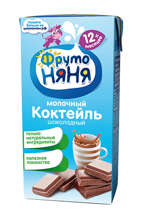 

Молочный коктейль ФрутоНяня с какао с 12 мес 2,8% 200 мл