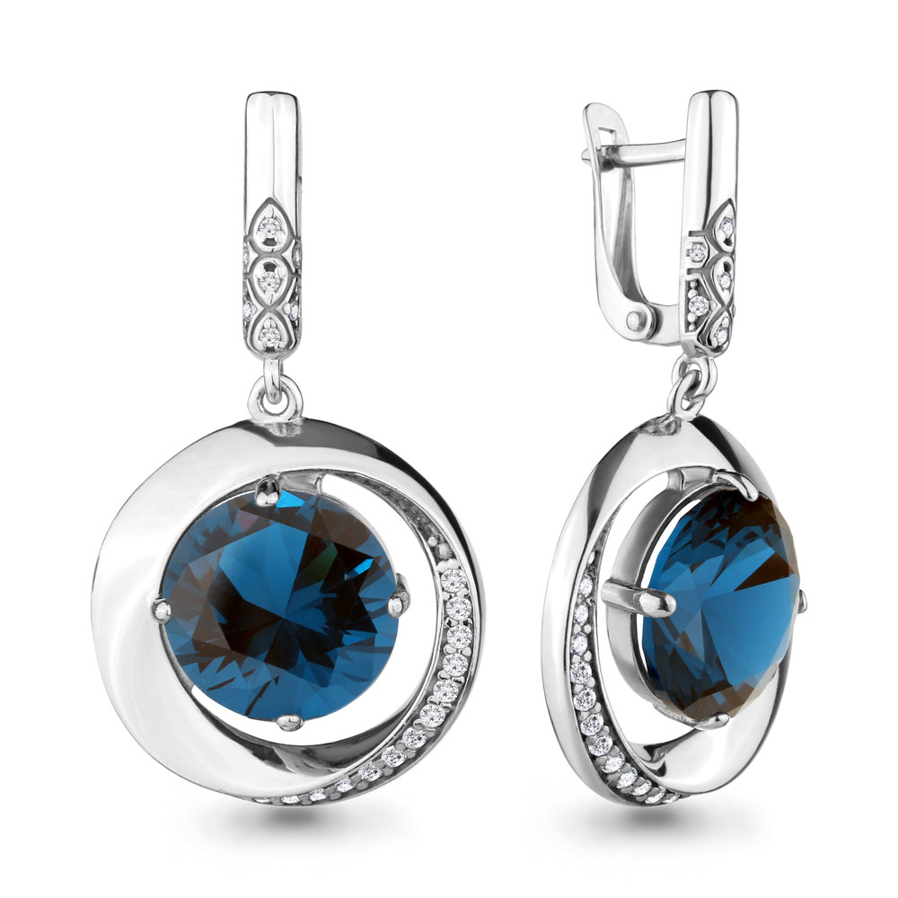 

Серьги из серебра с топазом Aquamarine 4703093А_925_р, 4703093А_925_р