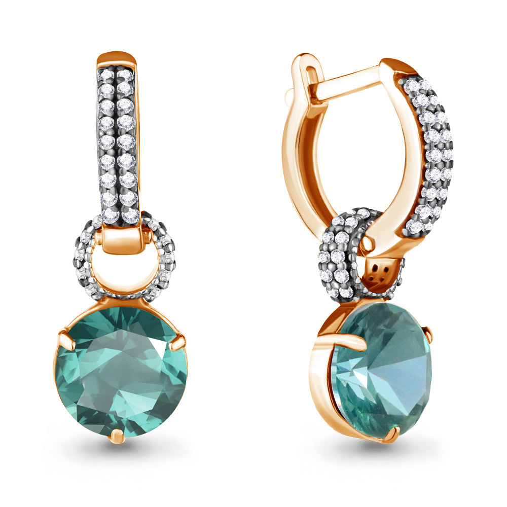 

Серьги трансформеры из серебра с фианитом Aquamarine 4703188А_925_з, 4703188А_925_з