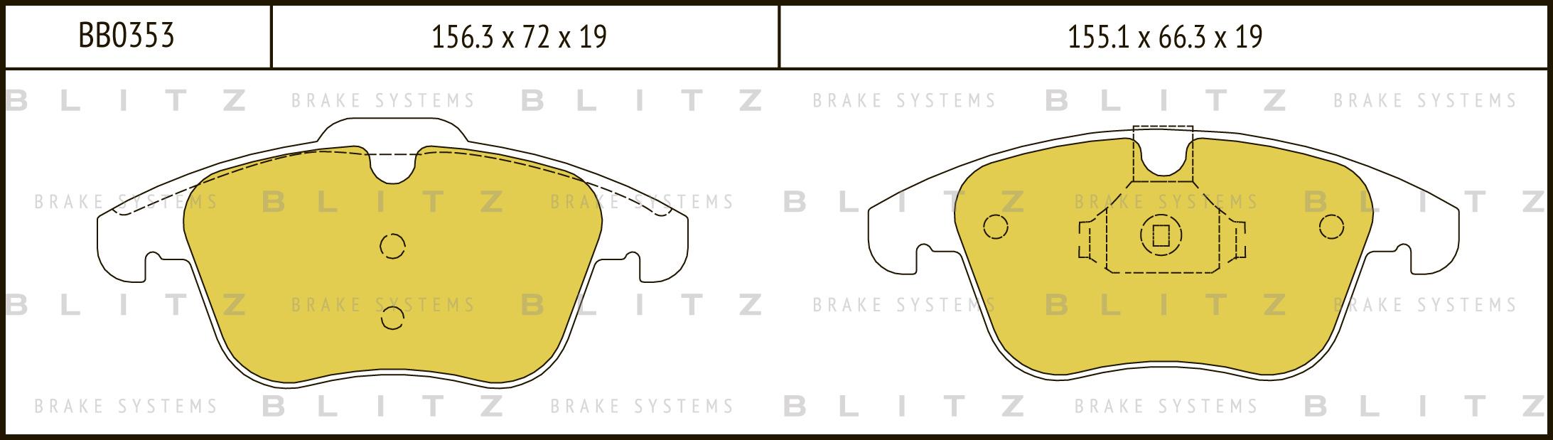 

Тормозные колодки BLITZ дисковые BB0353