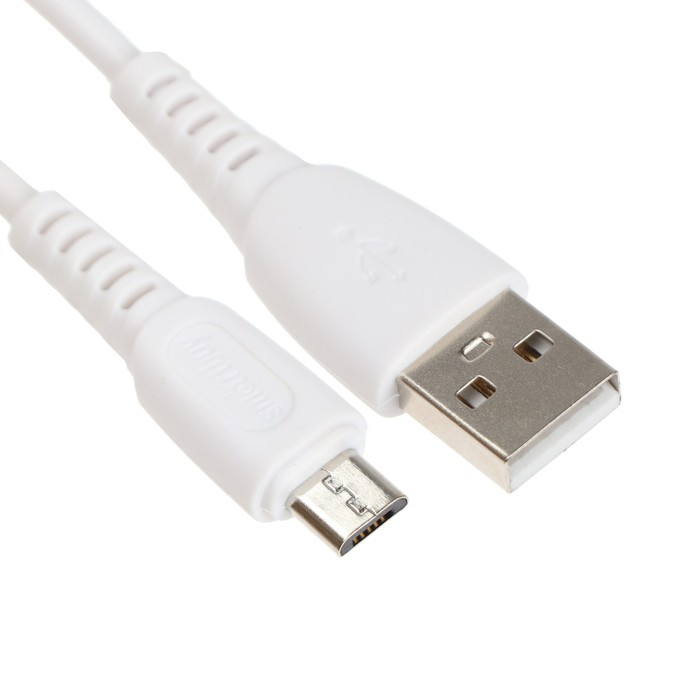 

Кабель Smartbuy S40, microUSB - USB, 2.4 А, 1 м, зарядка + передача данных, белый