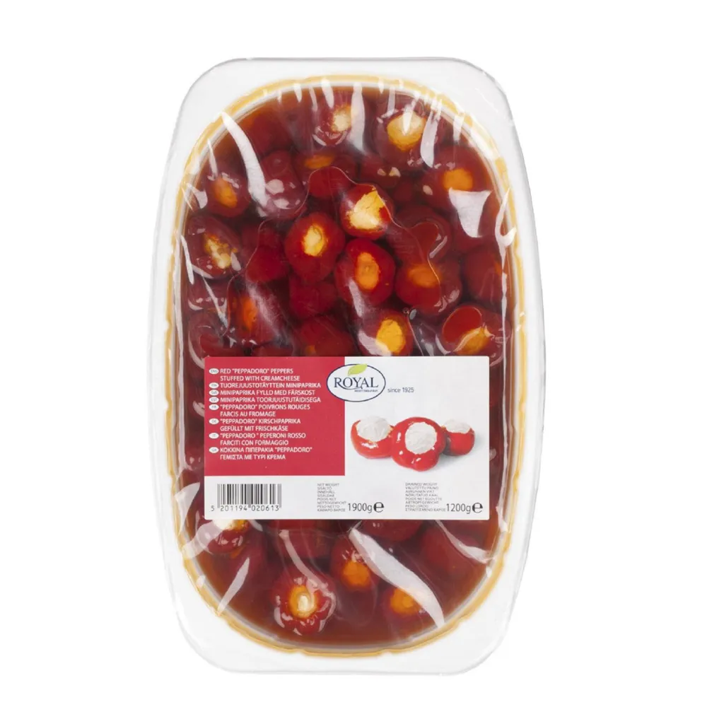 Перец красный сладкий ROYAL MEDITERRANEAN фаршированный сыром peppedoro, 1900 гр