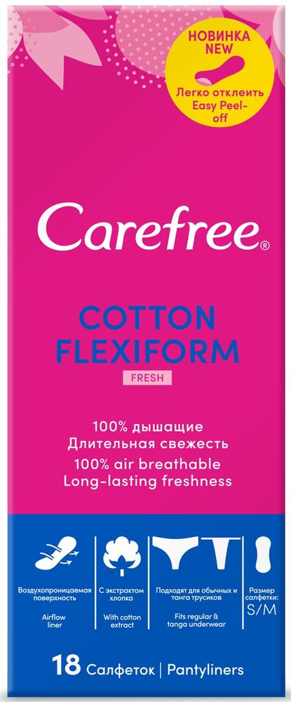 фото Салфетки carefree flexiform fresh ароматизированные, 18шт