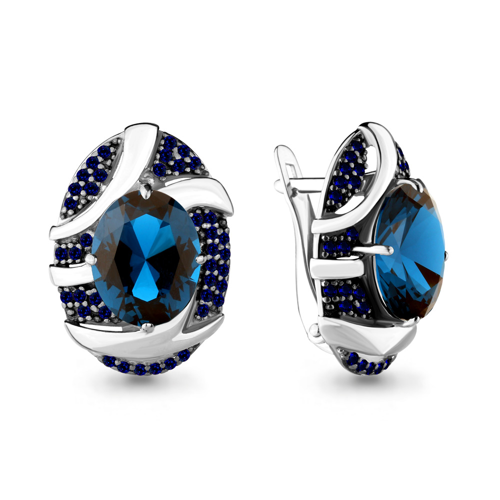 

Серьги из серебра с топазом Aquamarine 4703293Б_925_р, 4703293Б_925_р