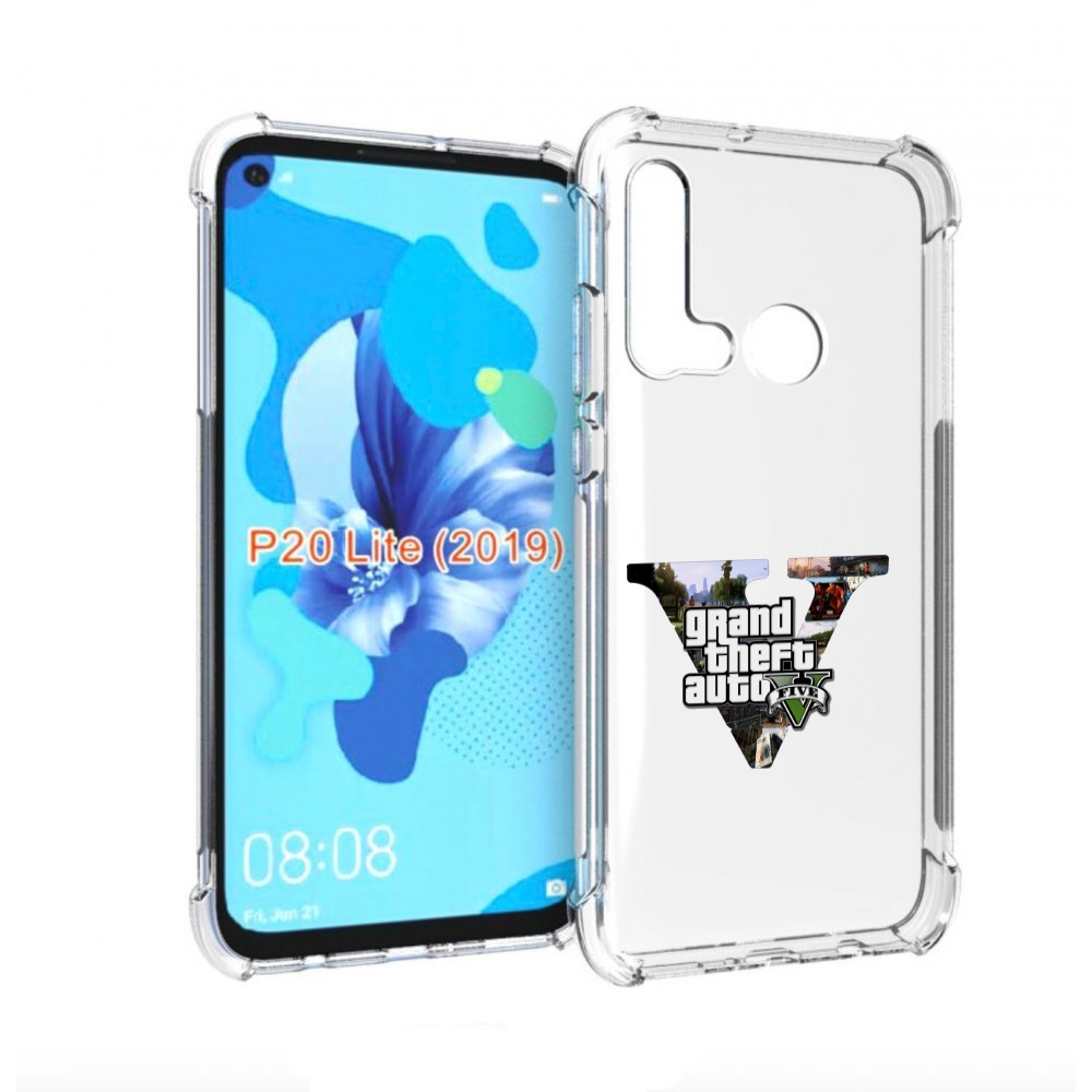 

Чехол бампер MyPads GTA 5 логотип для Huawei P20 Lite (2019), Прозрачный, Tocco