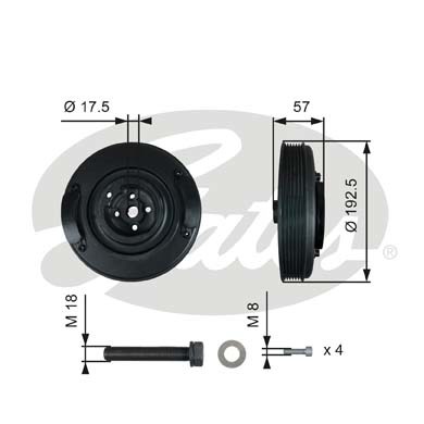 

Шкив коленвала Gates tvd1033a, Шкив коленвала Gates tvd1033a Gates tvd1033a