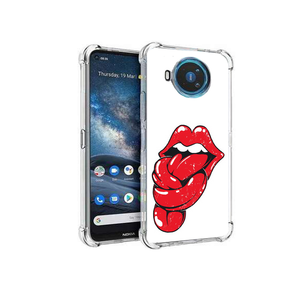 

Чехол MyPads Tocco для Nokia X100 яркие губы с языком (PT227057.109.705), Прозрачный, Tocco