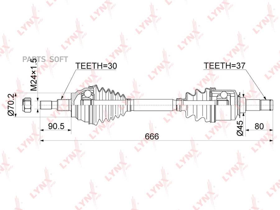 

Привод В Сборе Пер.Лев.Mercedes Gl (X164) 06-12/M-Class (W164) 05-11 LYNXauto арт. CD-1080