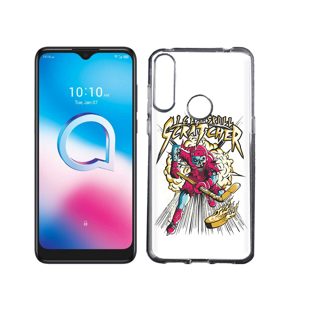

Чехол MyPads Tocco для Alcatel 3L (2020) 5029Y нарисованный скелет хоккеист, Tocco