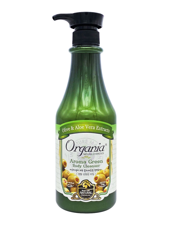 фото Гель для душа с алоэ и зеленым чаем white organia aroma green body cleanser, 750 мл