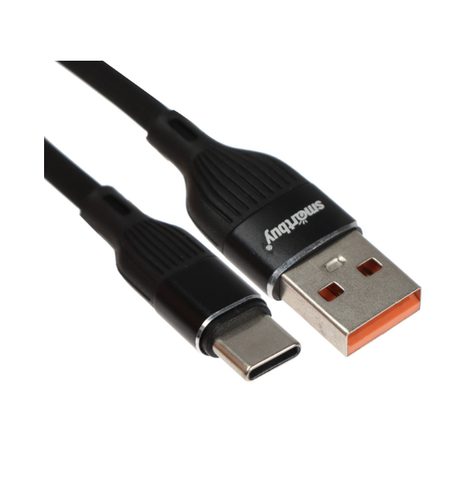 

Кабель Smartbuy S72, Type-C - USB, 3 А, 1 м, зарядка + передача данных, черный