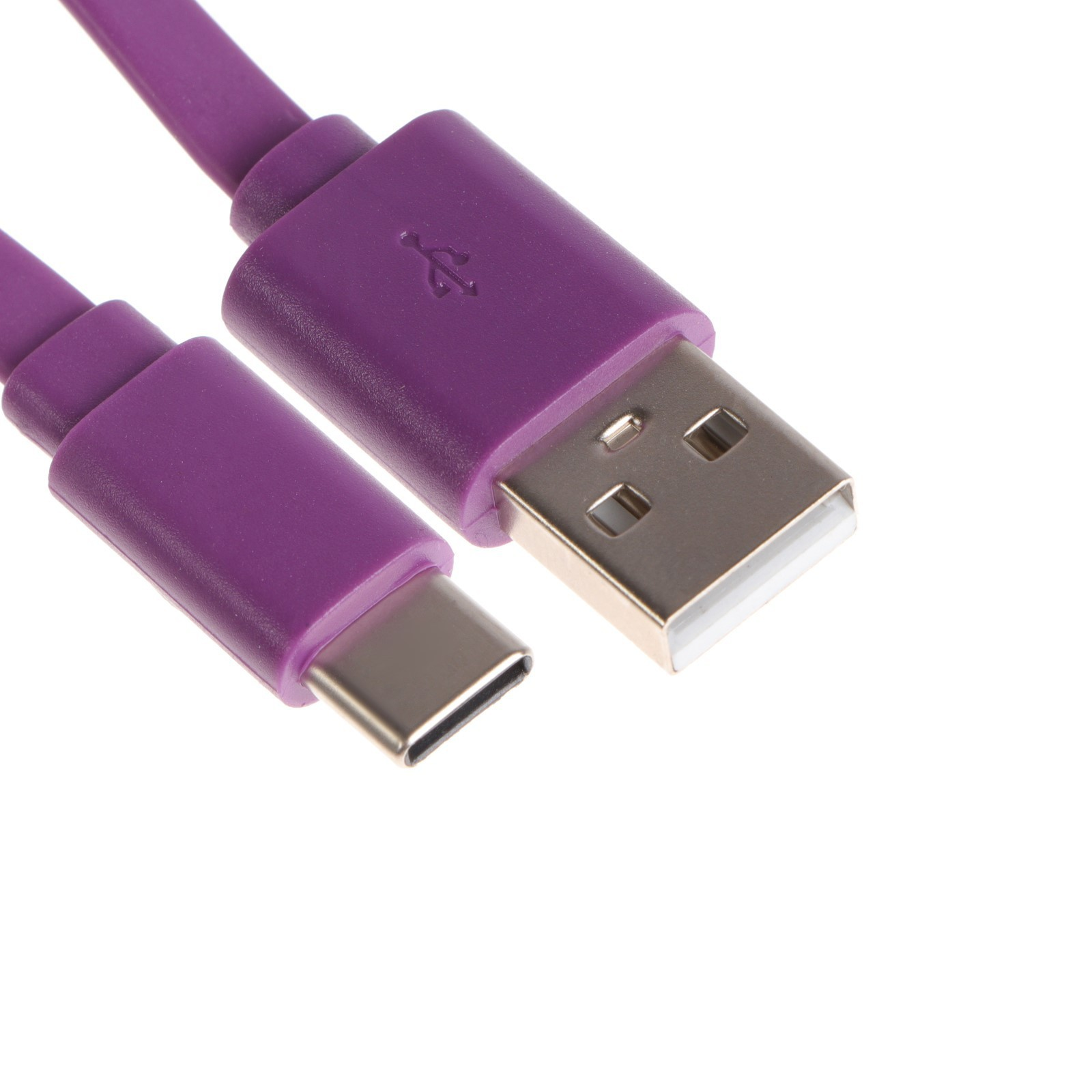 Кабель Maxvi MC-02F, Type-C - USB, 2 А, 1 м, PVC оплетка, плоский, фиолетовый