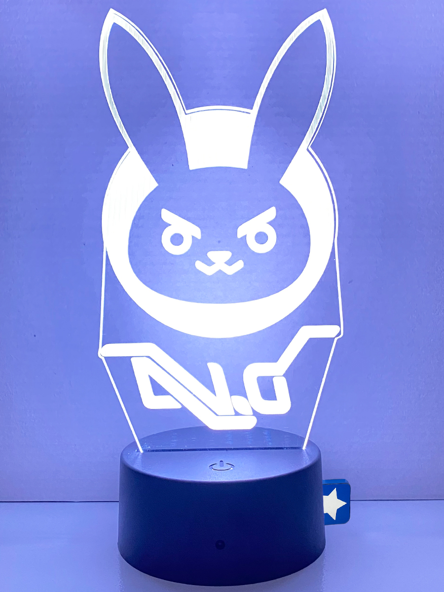 Настольный 3D ночник светильник StarFriend Овервотч кролик Overwatch usb 7 цветов 20 см