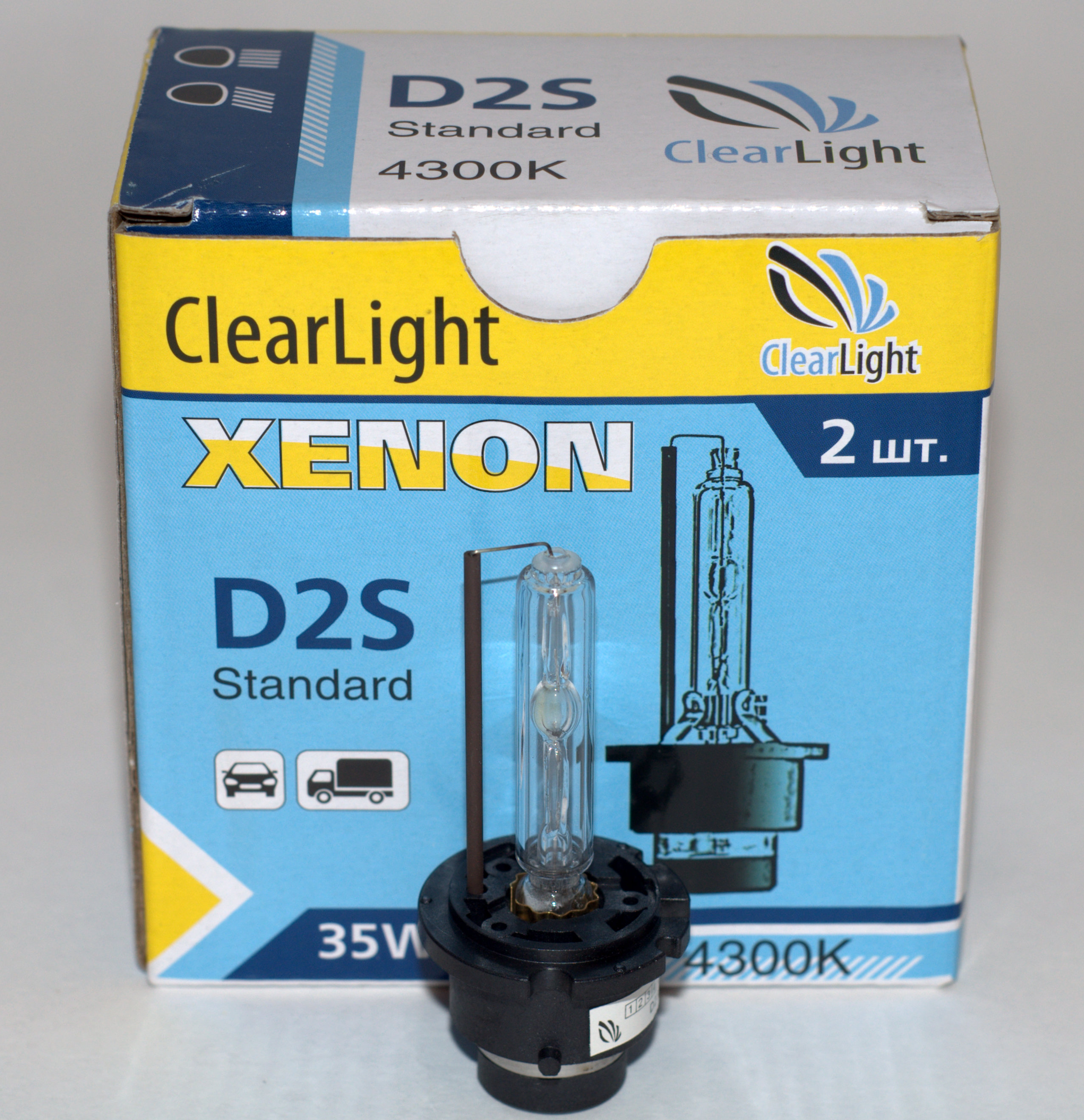 фото Лампа ксеноновая d2s 4300k clearlight 2 шт. lcl d2s 430-std clearlight lcl d2s 430-std