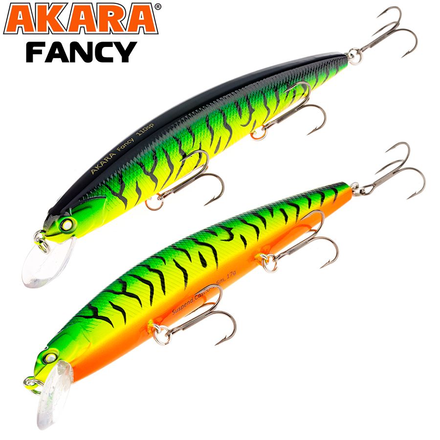 

Воблер Akara Fancy 110SP 17 гр 3/5 oz 4,3 in A68, Разноцветный, Fancy