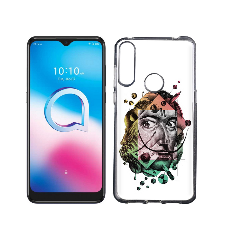 

Чехол MyPads Tocco для Alcatel 3L (2020) 5029Y разноцветное лицо абстракция, Tocco
