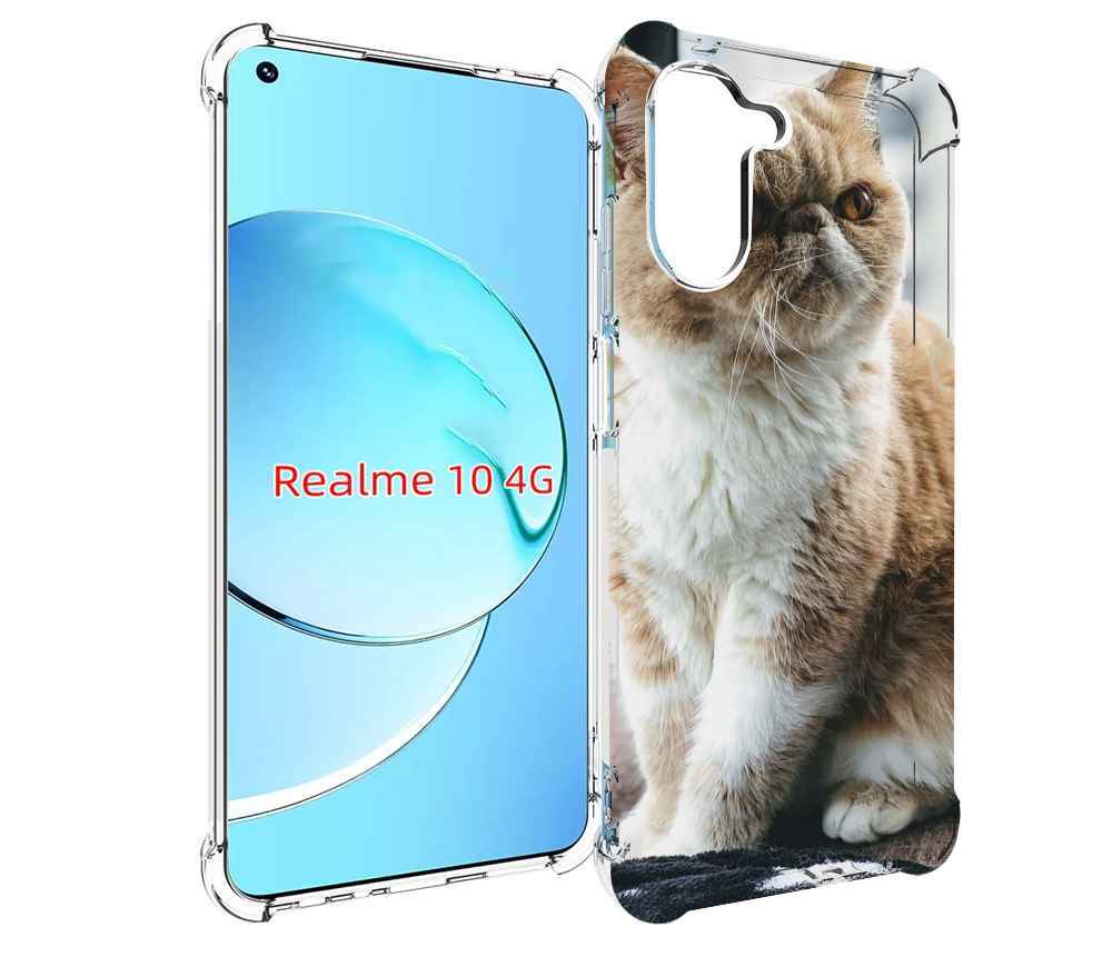 Чехол MyPads кошка экзот для Realme 10