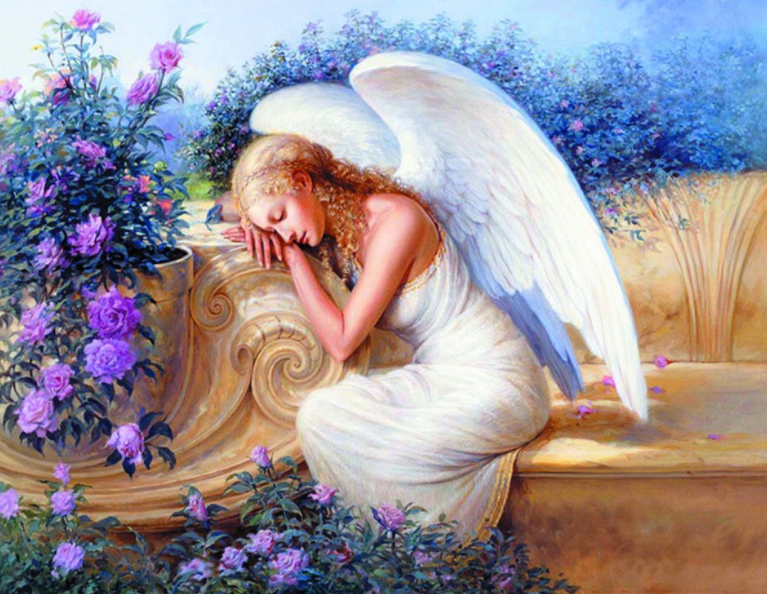 

Алмазная мозаика DVEKARTINKI HWA Милый ангел в цветочном саду 40x50, подрамник, Милый ангел в цветочном саду