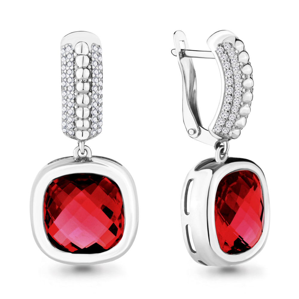 

Серьги из серебра с гранатом Aquamarine 4703485А_925_р, 4703485А_925_р
