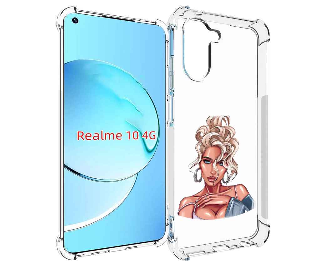 

Чехол MyPads красивая-блондинка женский для Realme 10, Прозрачный, Tocco