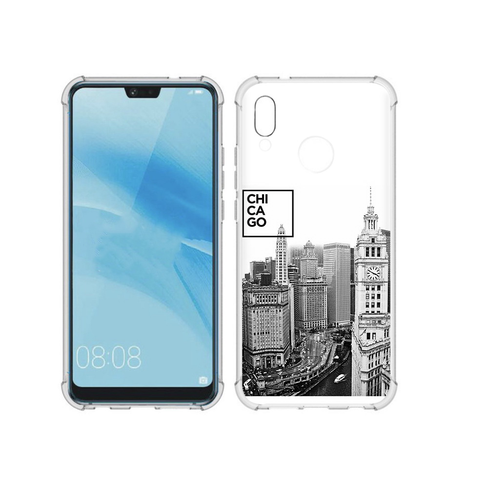 

Чехол MyPads Tocco для Huawei P20 Lite черно белый чикаго (PT130405.51.689), Прозрачный, Tocco